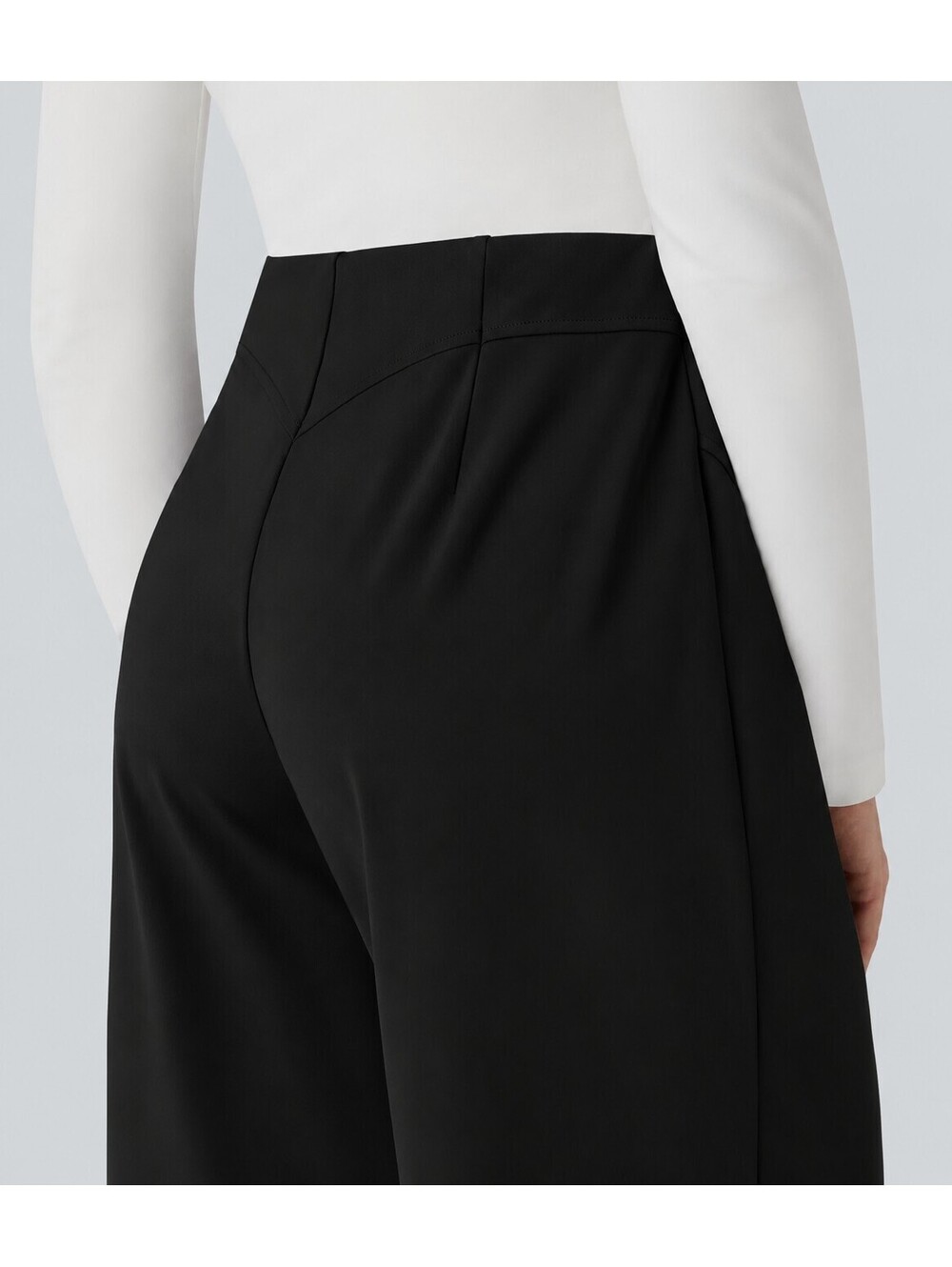 Halara Flex DayStretch Mid Rise Wide Leg Work Pants Black Size Large - Picture 7 of 9